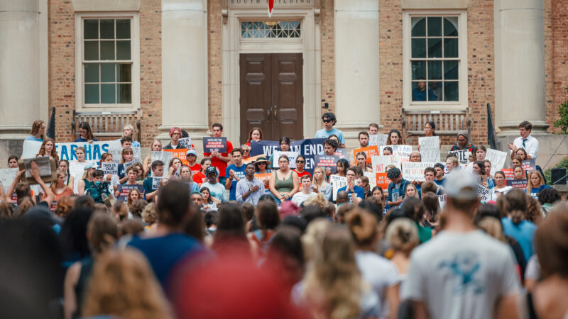 Students protest at the University of North Caroline Chapel Hill
